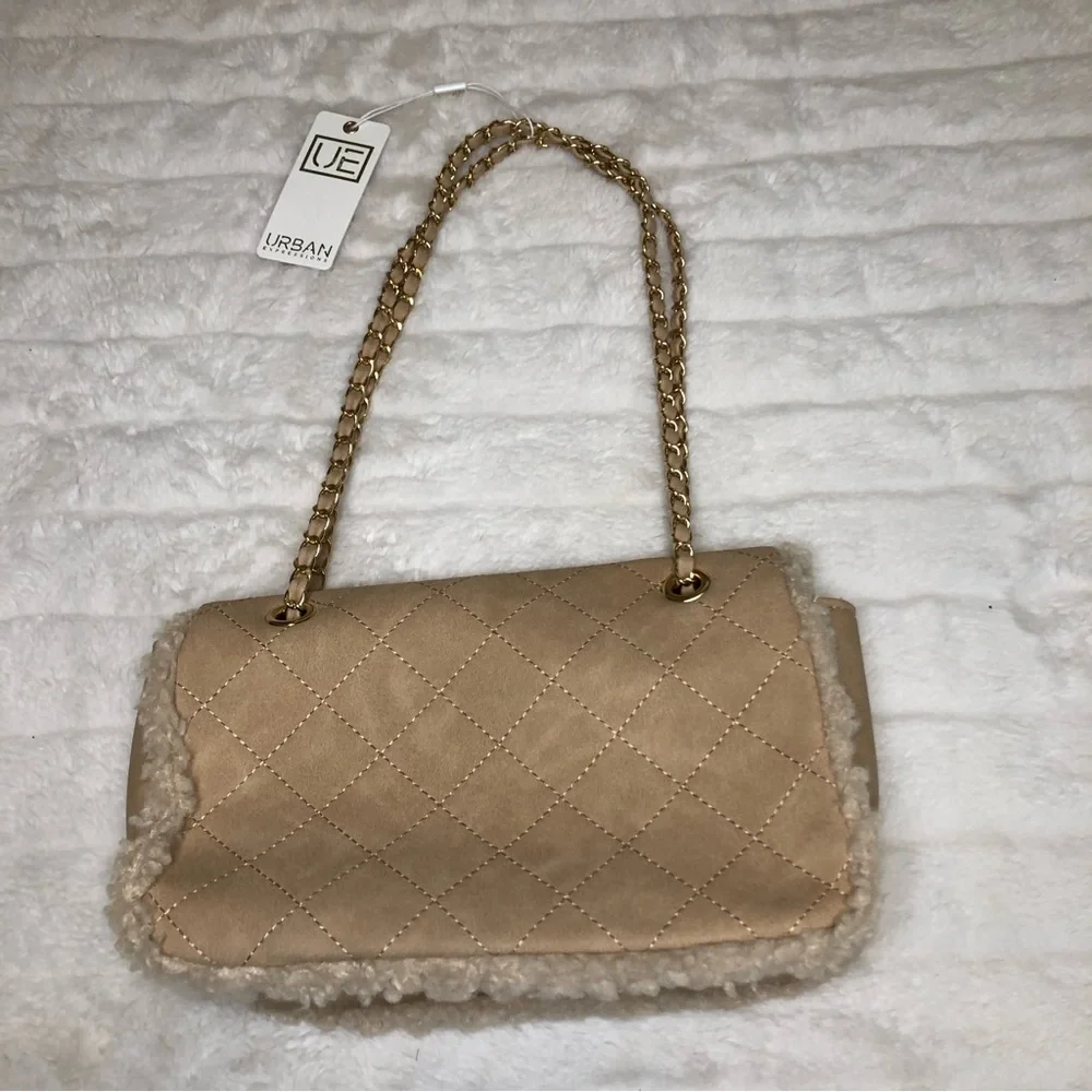 Urban Expressions Crossbody Handbag Camel, Cream￼ Vegan new with tags - Picture 2 of 7